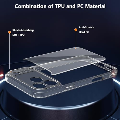 Anoowkoa Designed for iPhone 17 Pro Case 6.3" Anti Yellowing Clear Phone Case with（2 Pack ） Tempered Glass Screen Protector.9H Hardness Military Grade Protection Support Fingerprint Unlocking - color: iPhone 17 Pro