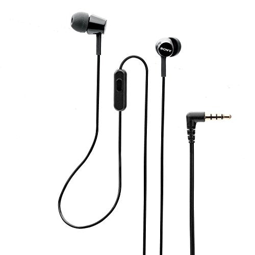 Sony MDREX155AP in-Ear Earbud Headphones with mic for Phone Call, Black - size: 1 Count