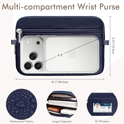 AULEEP Clip and Go Strap with Wallet, Phone Strap Crossbody, Phone Lanyard - color: Black