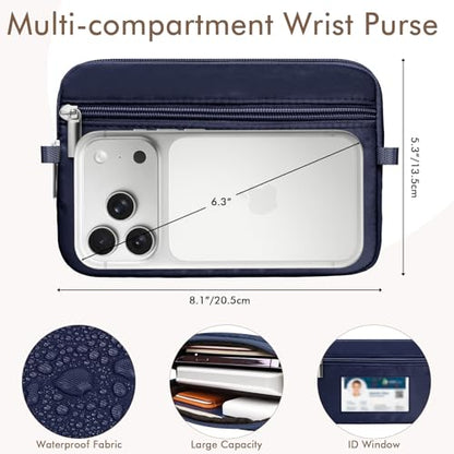 AULEEP Clip and Go Strap with Wallet, Phone Strap Crossbody, Phone Lanyard - color: Black