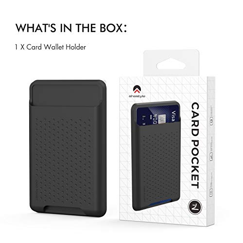 AHASTYLE Card Holder for Back of All iPhone Series A- Black - color: A- Black
