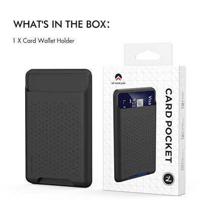 AHASTYLE Card Holder for Back of All iPhone Series A- Black - color: A- Black