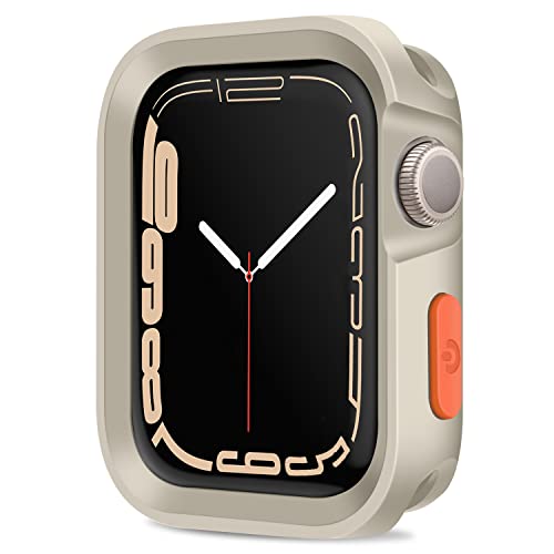 Amizee Rugged Case Compatible with Apple Watch Case Series 9/8/7 41mm SE 3/2/1 Series 6/5/4 40mm, Soft TPU Shockproof Bumper Drop Proof Protective Cover Compatible with iWatch - Starlight - color: Starlight, size: 40mm/41mm