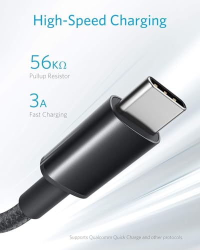 Anker USB A to USB C Cable, USB to USB C Cable (2-Pack, 6 ft, Black) - color: Black, size: 6ft