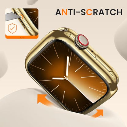 [2 Pack] Bumper Case for Apple Watch SE3/SE2/SE/Series 6/5/4 44mm, Gold - color: Gold+Gold, size: 44 mm SE/Series 6/5/4