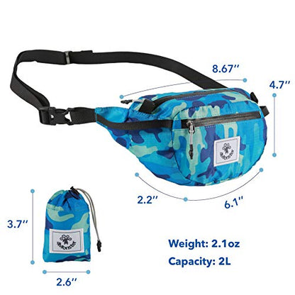 4Monster Hiking Waist Packs Portable,Water Resistant Fanny Bag with Adjustable Strap,Lightweight Crossbody Chest Bag Slim Bag - color: Navy Blue