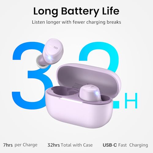 TOZO A1 Wireless Earbuds Bluetooth 5.3 Light Weight in Ear Headphones - color: Light Purple