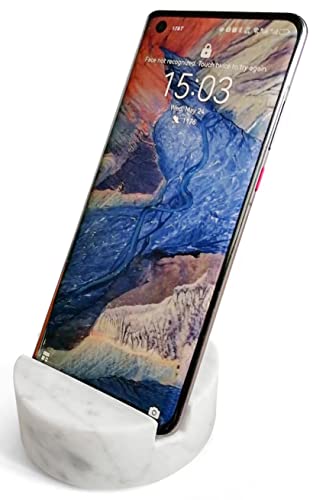 fashciaga Luxurious Marble Cell Phone Stand Holder for Cellphone Tablet On Desk, Countertop, Table, Nightstand. Heavy Real Stone Mobile Phone Stands (Solid) - style: Solid