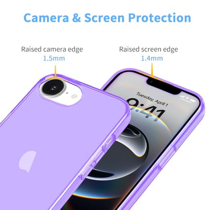 JJGoo for iPhone 17e Case for iPhone 16e Case Clear, Soft Transparent Shockproof Protective Slim Thin Phone Case Cover for 16e / 17e - color: Purple