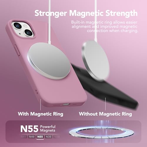 GONEZ Magnetic for iPhone 13/14 Case, Silicone Cover Blackcurrant - color: Blackcurrant, size: Iphone 13 /Iphone 14