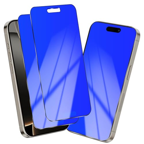2 Pack for iPhone 16 Pro Privacy Screen Protector 6.3 inch Blue - color: For iphone 16 Pro Blue