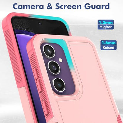 Dionsibei Designed for Samsung Galaxy A52 5G Case 2 in 1 Military Grade Drop Heavy Duty Rugged Shockproof Protective Cover Case for Galaxy A52 5G Phone Case (Pink) - color: Pink
