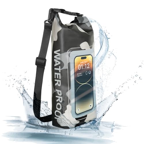 IP68 Waterproof Dry Bag, 2L - Roll Top Waterproof Pool Bag，Dry Bags for Kayaking Waterproof-w/Phone Pouch,Large Waterproof Phone Pouch,Boating & Kayak Accessories Camping (Gray 2L) - color: Gray 2L