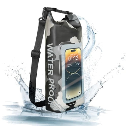IP68 Waterproof Dry Bag, 2L - Roll Top Waterproof Pool Bag，Dry Bags for Kayaking Waterproof-w/Phone Pouch,Large Waterproof Phone Pouch,Boating & Kayak Accessories Camping (Gray 2L) - color: Gray 2L