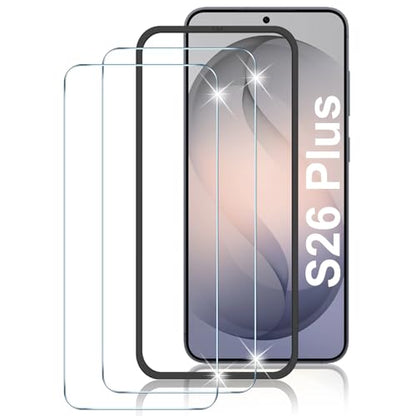 LYWHL 2-Pack Samsung Galaxy S26 Plus Screen Protector, Tempered Glass for S26+ with Alignment Frame, Sensitive Touch & Fingerprint Unlock, Anti-Scratch Case Friendly Bubble Free Easy Install HD Clear - size: Samsung Galaxy S26 Plus