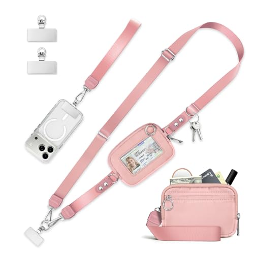 Clip and Go Strap for Phone with Wallet Crossbody Lanyard Solid - color: 1 Pk