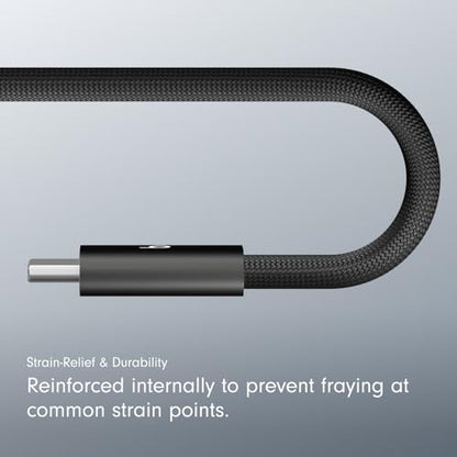 Beats 240W USB-C to USB-C Braided Cable, Fast Charging, Durable/Tangle Free, Compatible with Apple and Android Devices (3 m/10 ft) – Bolt Black - color: Bolt Black, size: 10 ft, style: USB-C to USB-C