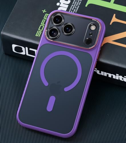 Magnetic for iPhone 17 Pro Max Case with Integrated Camera Protection, [Seamless Work with Magsafe] [Military Grade Shockproof] [Covered Camera Control Button] Case for iPhone 17 Pro Max 6.9'', Purple - color: Purple