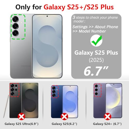 Varikke for Galaxy S25+/Plus Wallet Case Magnetic Detachable, Silver - color: Silver, size: Galaxy S25+/S25 Plus 6.7"