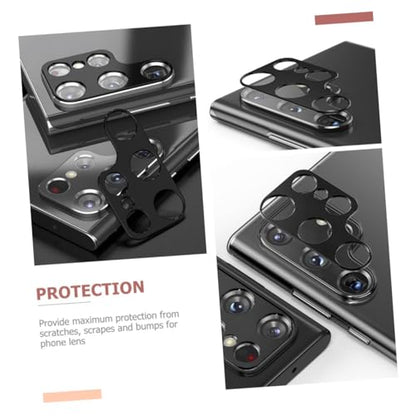 Mipcase 4pcs Scratch Camera Lens Protectors for Metal Rear Lens Cover Easy Installation Bubble Screen Film