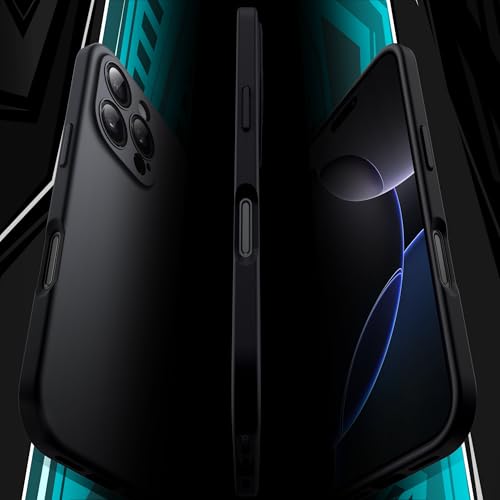 JETech Slim Case for iPhone 16 Pro, Black Titanium | Camera Lens Protection, Soft TPU Design, Matte Finish, Shockproof Protection - color: Black, size: iPhone 16 Pro