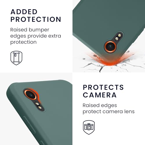 kwmobile Case Compatible with Samsung Galaxy Xcover7 Case - Soft Slim Protective TPU Silicone Cover - Blue Green - color: blue green