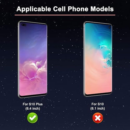 2+2 Pack for Samsung Galaxy S10 Plus Screen Protector, 9H Tempered Glass + Camera Lens Protector, Full Coverage, Case Friendly, Anti-Scratch, Bubble-Free for S10 Plus 5G 6.4” - size: 6.4 Inch-Galaxy S10 Plus