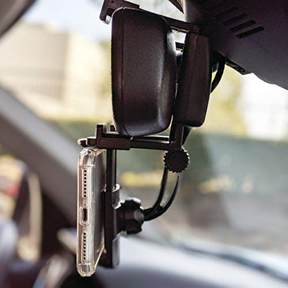 Cellet Vehicle Rear View Mirror Phone Holder Mount Universal Smartphone Cradle Compatible to Apple iPhone, Samsung Galaxy Smartphones, Google Pixel, Moto, Google Map GPS Navigation, Dash Cam Mount - style: Style 4