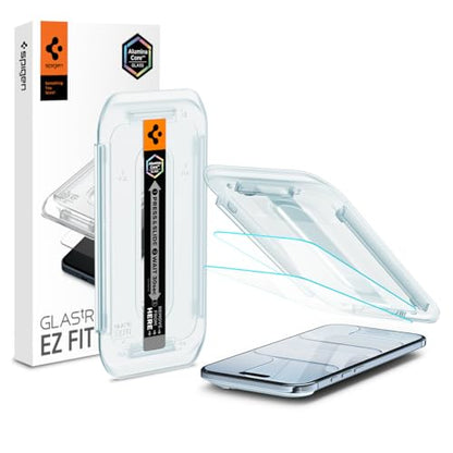 Spigen GlasTR EZ FIT Tempered Glass Screen Protector for iPhone Air | Aluminum Enhanced 10H+ tempered glass, GlasTR EZ Fit auto align tray, 100% clarity, Original touch, Case-friendly, 2Pack - size: iPhone Air