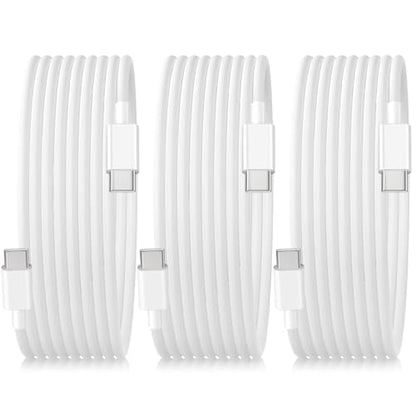 JIUWFOX 3Pack 10 ft USB C to USB C Cable 60W Fast Charging for iPhone 17/17 Pro/17 Pro Max/16 Pro/15 Pro Max, iPad Pro/Air/mini - size: 10ft+10ft+10ft