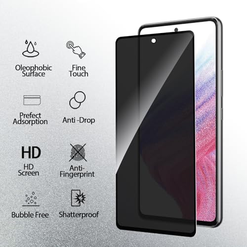 Privacy Screen Protector for Samsung Galaxy A53 + Lens Protector - size: Samsung Galaxy A53 5G
