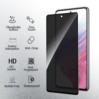 Privacy Screen Protector for Samsung Galaxy A53 + Lens Protector - size: Samsung Galaxy A53 5G