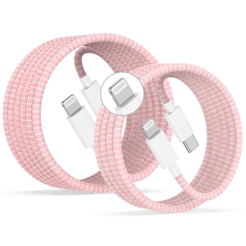 20W Lightning Cable to USB C, [Apple MFi Certified] Braided Fast Cable - color: Red, size: 20W-6FT+10FT