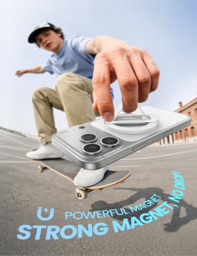 Lamicall Magnetic Phone Grip Silicone Finger Loop for MagSafe - color: Snow White - Zinc Alloy - Silicone Grip