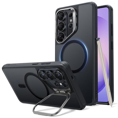 ESR for Samsung Galaxy S26 Ultra Phone Case with Stash Stand, Compatible with MagSafe, Military-Grade Protection, Magnetic Case for, Scratch-Resistant Back Cover, Frosted Black - color: Frosted Black