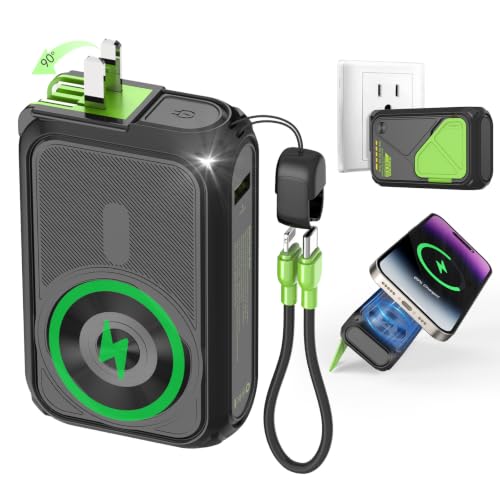 SEANCHEER P05 Portable Charger, Magnetic Power Bank Small PowerBank - color: Black2W