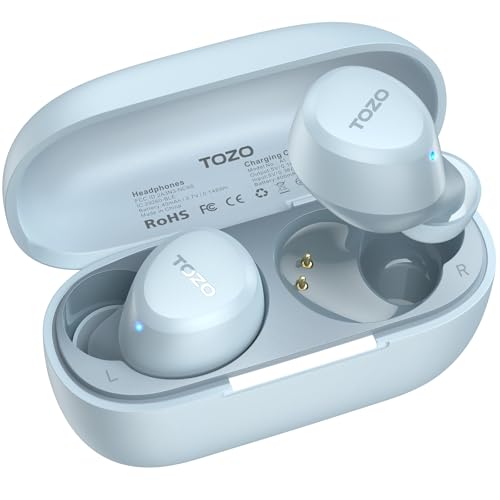 TOZO A1 Wireless Earbuds Bluetooth 5.3 Light Weight in Ear Headphones - color: Blue