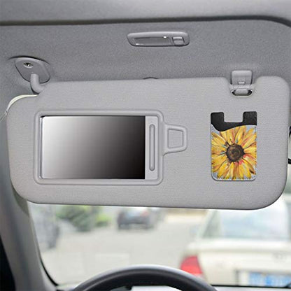 Sunflower Phone Credit Card Holders Sleeve Adhesive Wallet Compatible with Most Back of Phones - color: Sunflower