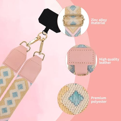 Clip and Go Phone Strap with Zippered Pouch,Phone Strap with Cellphone Chain Accessories - color: Blue