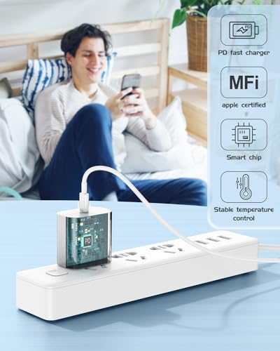 Susnwere 2Pack iPhone Charger Fast Charging,20W Fast PD USB C Wall Charger Adapter with 10Ft USB C to Lightning Cable Compatible for iPhone 14/14 Plus/14 Pro/14 Pro Max/13/ White - color: Grey, size: 10FT