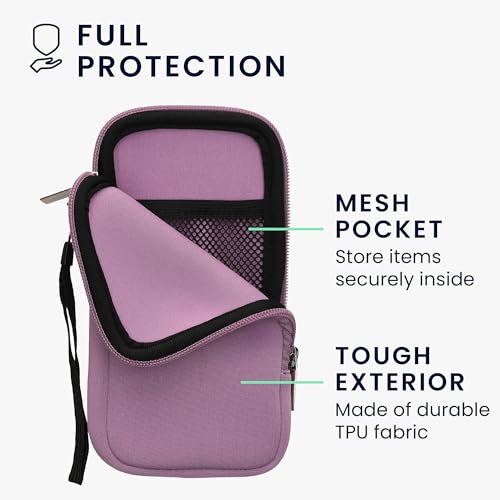 kwmobile Universal Phone Pouch Size XL - 6.7/6.8" - Neoprene Smartphone Pouch with Zip - Water-Repellent Mobile Phone Case - Sleeve in Lavender - color: lavender, size: XL - 6.7/6.8"