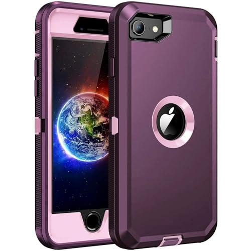 ENTRONIX Case Compatible with iPhone 8/7/SE - Triple-Layer Heavy Duty Protection Purple - color: Purple