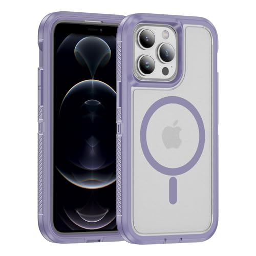 Magnetic for iPhone 13 Pro Max Case, Compatible with MagSafe, Shockproof Dustproof Drop Proof, Military Grade Double Layer Protection, Purple/Clear - color: Magnetic Purple/Clear, size: iPhone 13 PRO MAX