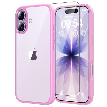 TAURI for iPhone 17 Case, Anti-Yellowing with Screen Protector, Military-Grade Protection Shockproof Slim Phone Case for iPhone 17, Pink - color: E-Pink