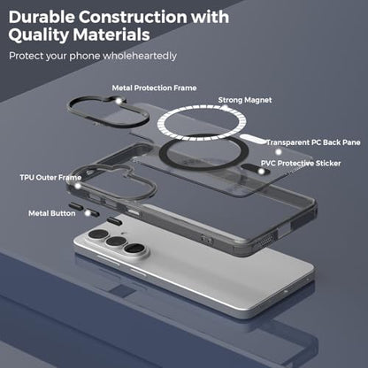 Lunivop for Samsung Galaxy s26 Case Hard [Compatible with Magsafe Wireless Charging] Yellowing Resistant Magnetic Cover Clear para S 26 6.3 '' 5G 2026 Rugged Best Phone Cases Black - color: Black, size: Compatible with Samsung Galaxy S26