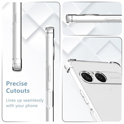 Anoowkoa Designed for Sony Xperia 10 VII Case.Anti Yellowing Clear Cover Phone Case + 2 Pack Sony 10 VII Screen Protector Tempered Glass.Military-Grade Shockproof.Ultra-Thin Drop-Proof and Ultra-Soft - color: Sony Xperia 10 VII