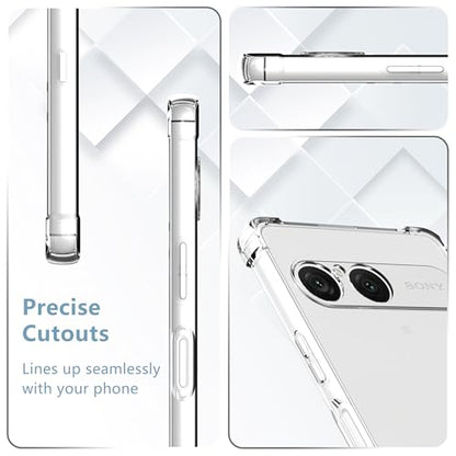 Anoowkoa Designed for Sony Xperia 10 VII Case.Anti Yellowing Clear Cover Phone Case + 2 Pack Sony 10 VII Screen Protector Tempered Glass.Military-Grade Shockproof.Ultra-Thin Drop-Proof and Ultra-Soft - color: Sony Xperia 10 VII