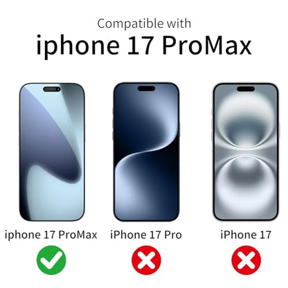 3 Pack Tempered Glass Screen Protector for iPhone 17 Pro Max 6.9 Inch with 3 Pack Camera Lens Protector, 9H Hardness, HD Clear, Scratch Resistant, Case Friendly, Easy Install - size: iPhone 17 Pro Max