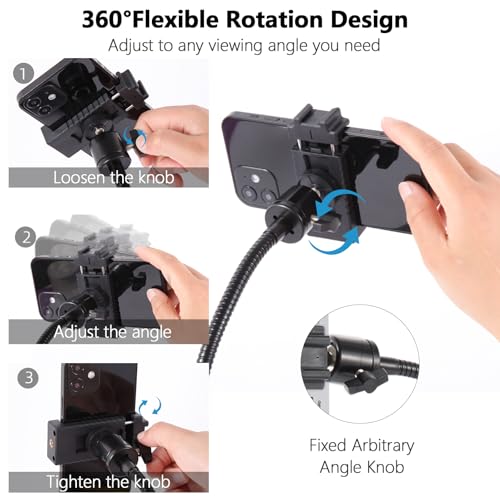 Overhead Phone Mount,Foldable Gooseneck Phone Holder