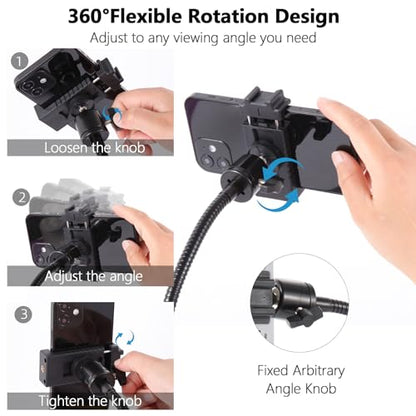 Overhead Phone Mount,Foldable Gooseneck Phone Holder